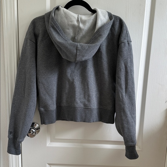 Pact dark gray heather oversized cropped Zip-Up Hoodie - Picture 3 of 7